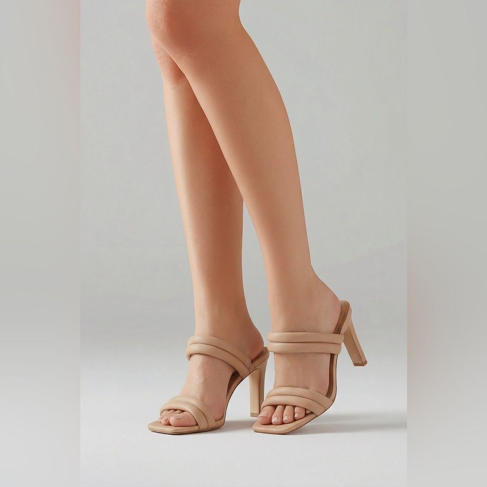 NWOB Open Edit Women’s Brynn Tan Slide 3” Heel- Size 8.5